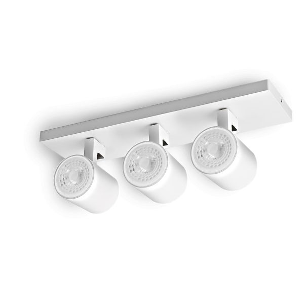Barra Sobrepuesta Triple GU-10 BlancoMate