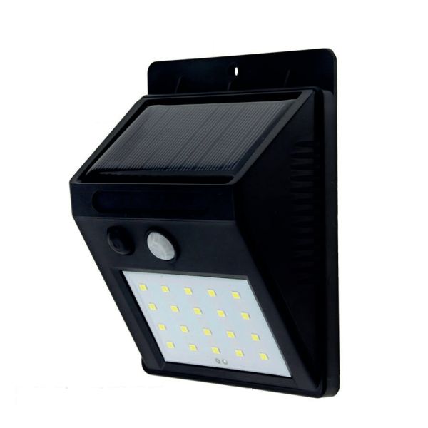 Lum. Ext. A Muro Sob. Solar Led 3w/6000k C/sensor