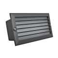 Luminaria LED Embutida a Muro 8W Vidrio y Rejilla