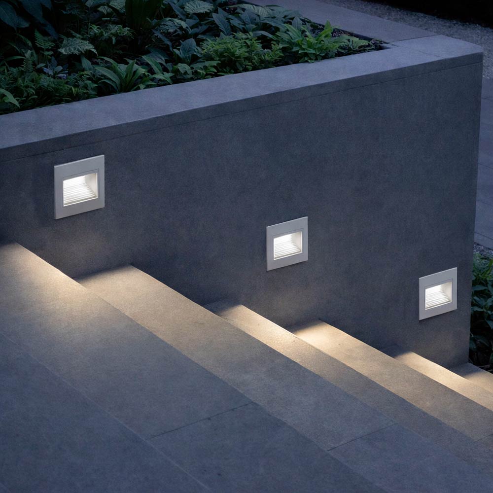Luminaria LED Embutida Baja Pasillo Cuadrada 3W 4000K