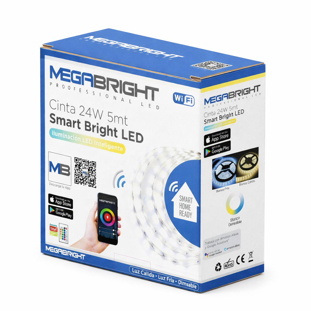 Cinta Led  BLANCA SMARTBRIGHT 24W 5MT WIFI CCT