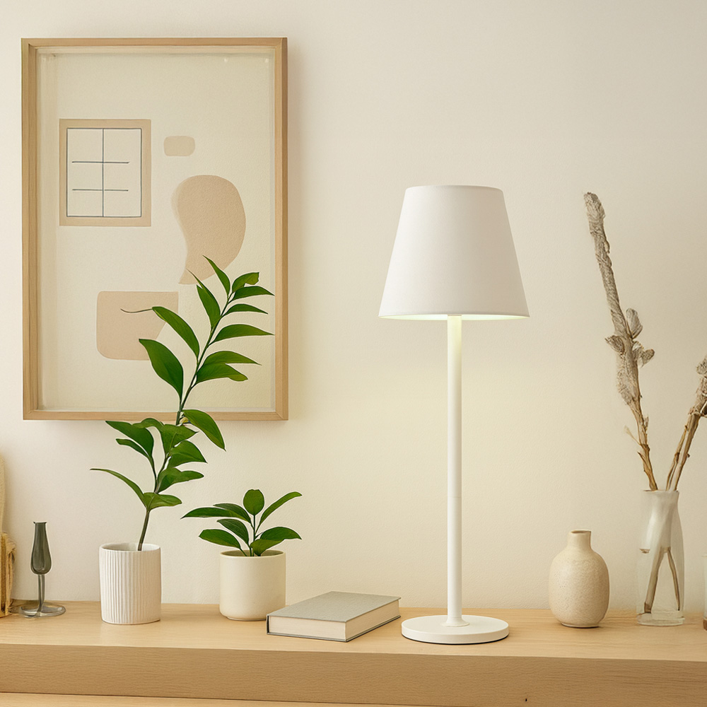 Lampara de mesa 2W recargable color blanco
