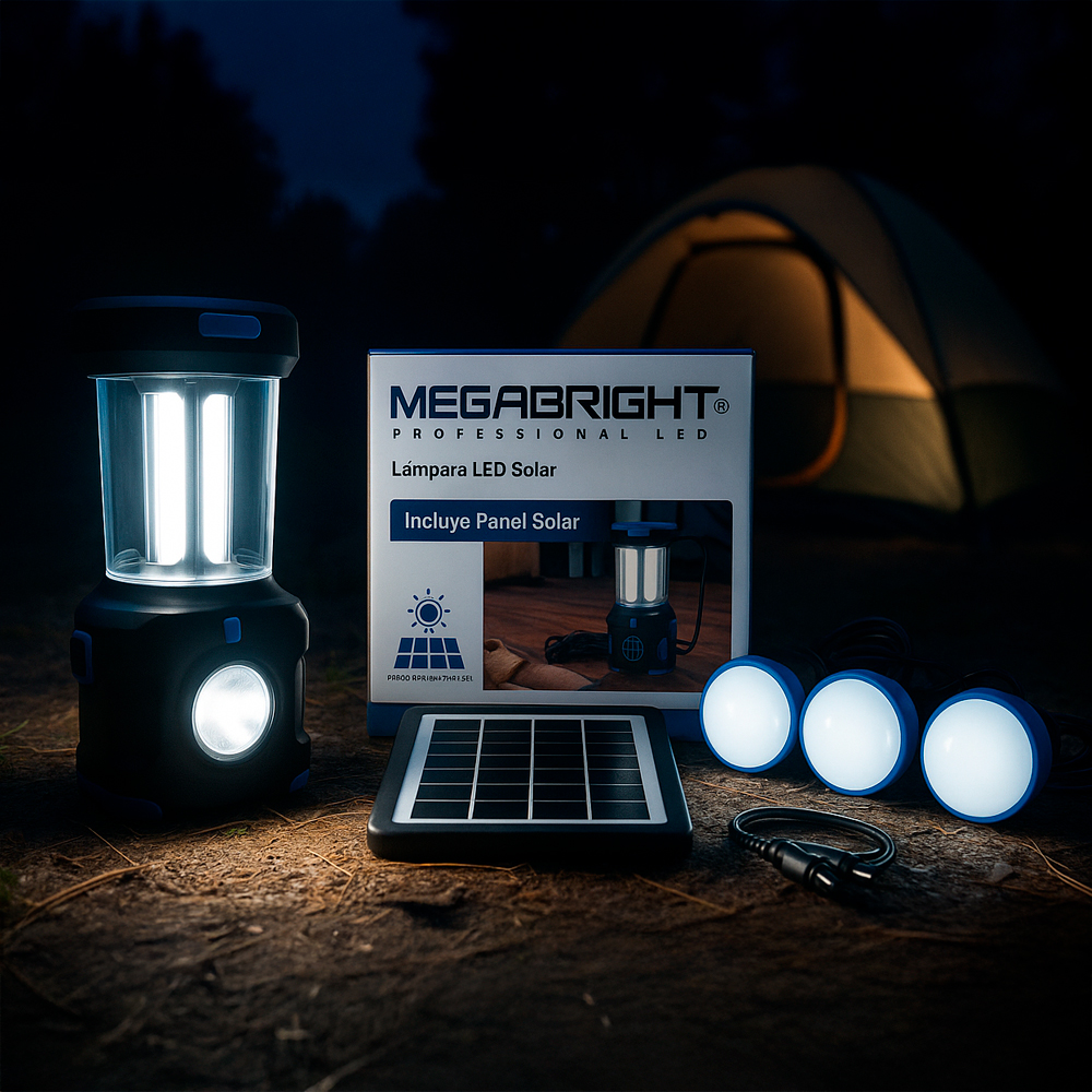 Lampara LED Solar Torch Camping Multiuso