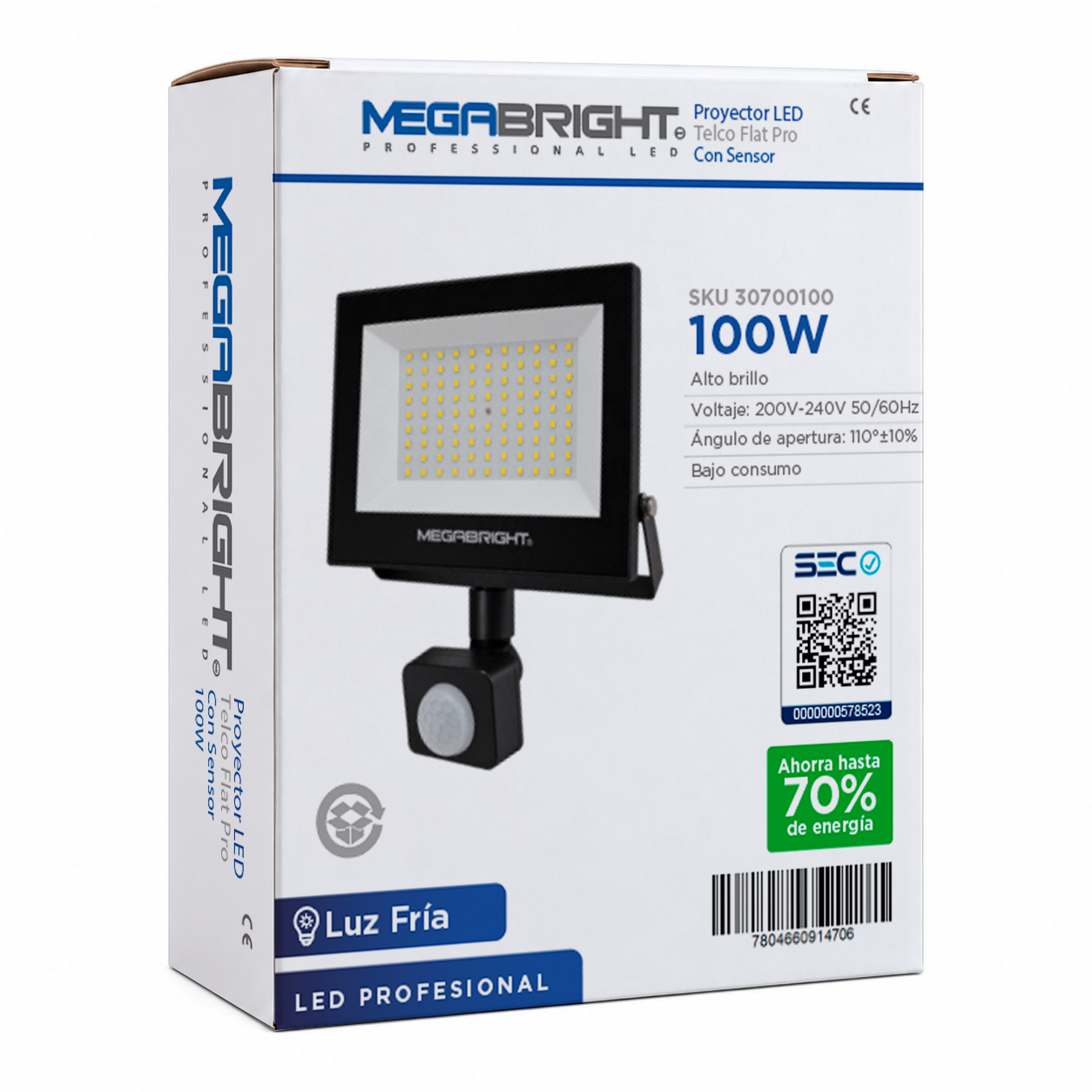 Proyector LED 100W con Sensor | Megabright