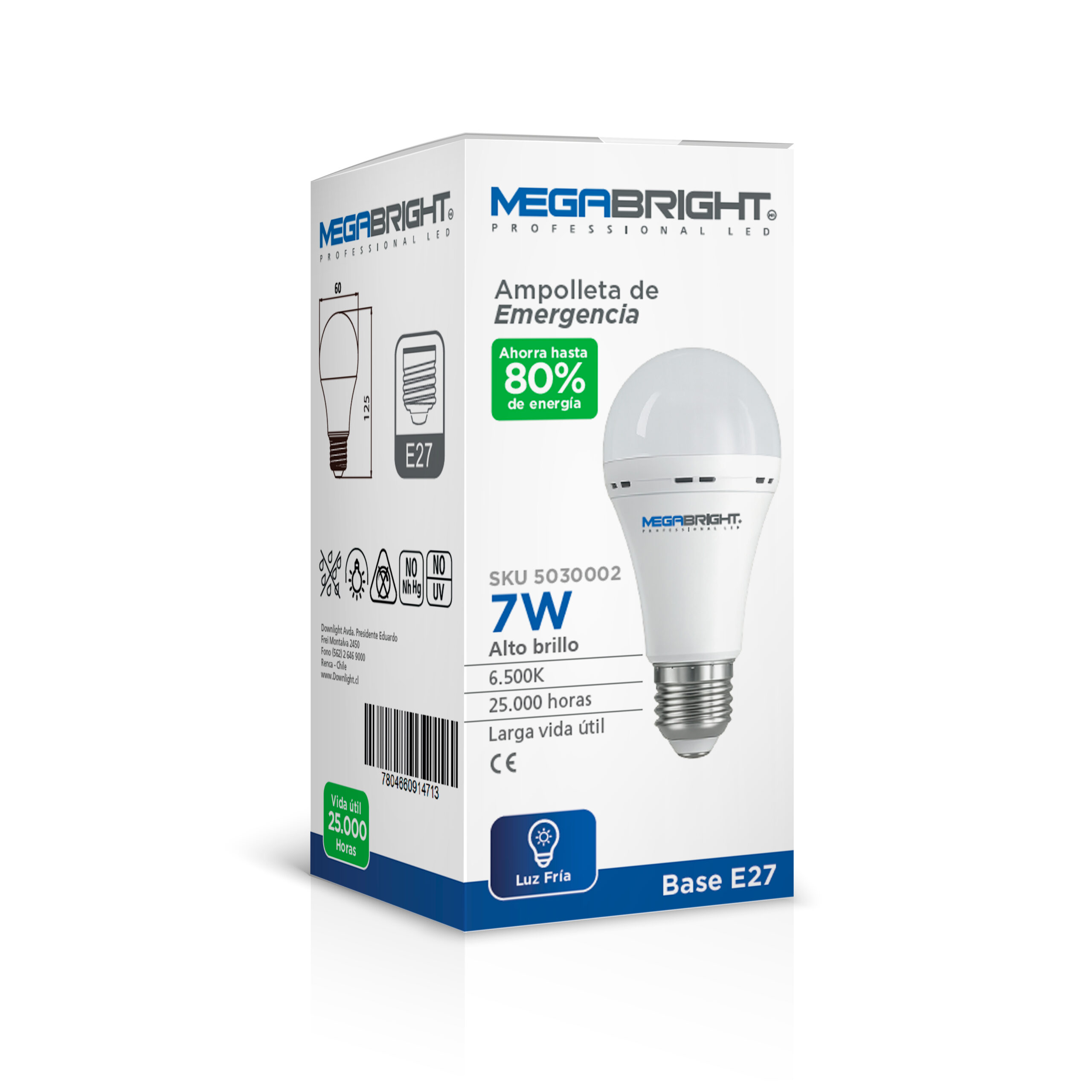 Ampolleta LED de Emergencia 7W Megabright E27